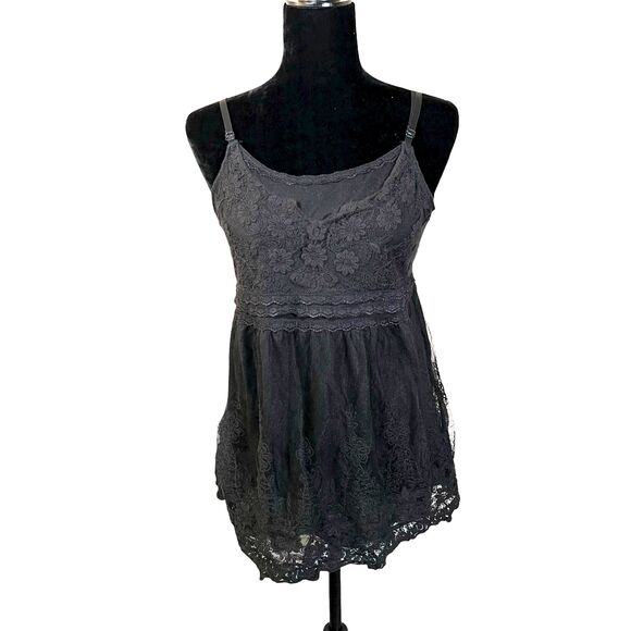 Cato Black Lace Floral Sleeveless Blouse Women's Size Large - Picture 1 of 7